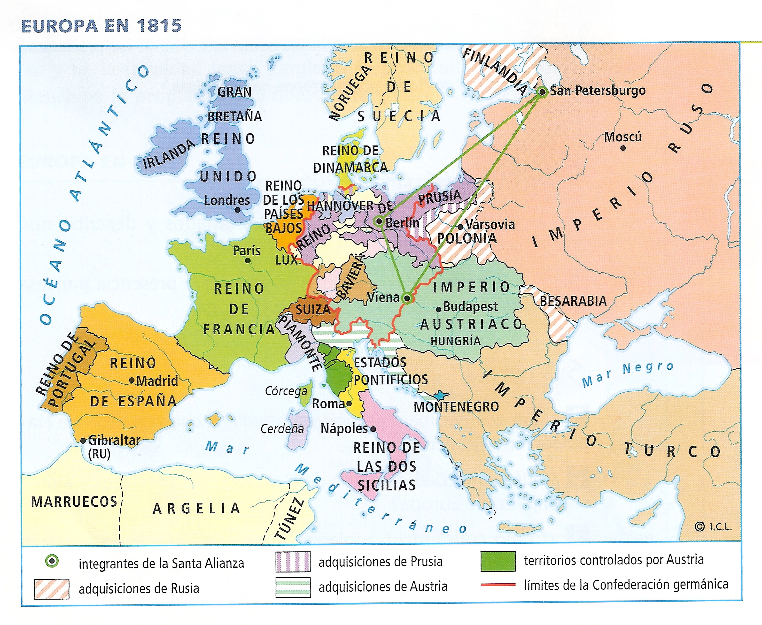 Resultado de imagen de mapa europa restauracion